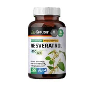 RESVERATROL CALIDAD PREMIUM EXTRA FUERTE 600 mg, 100 capsulas.