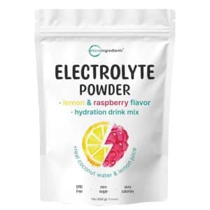 POLVO DE ELECTROLITO, SABOR LIMON Y FRAMBUESA 1 Libra (454 gramos)