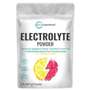 POLVO DE ELECTROLITO, SABOR LIMON Y FRAMBUESA 2 Libras (907 gramos)