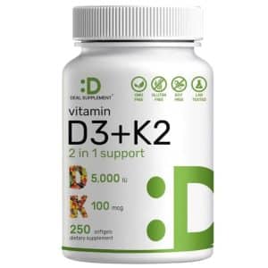 VITAMINA D3 + K2 2 EN 1 SOPORTE 250 CAPSULAS BLANDAS