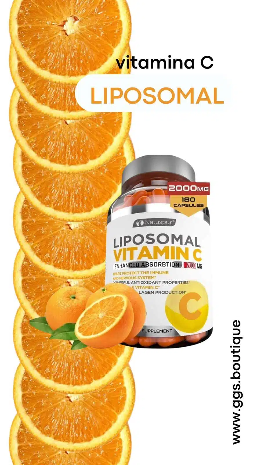 VITAMINA C LIPOSOMA, 2000 MG, 180 Capsulas - Imagen 3