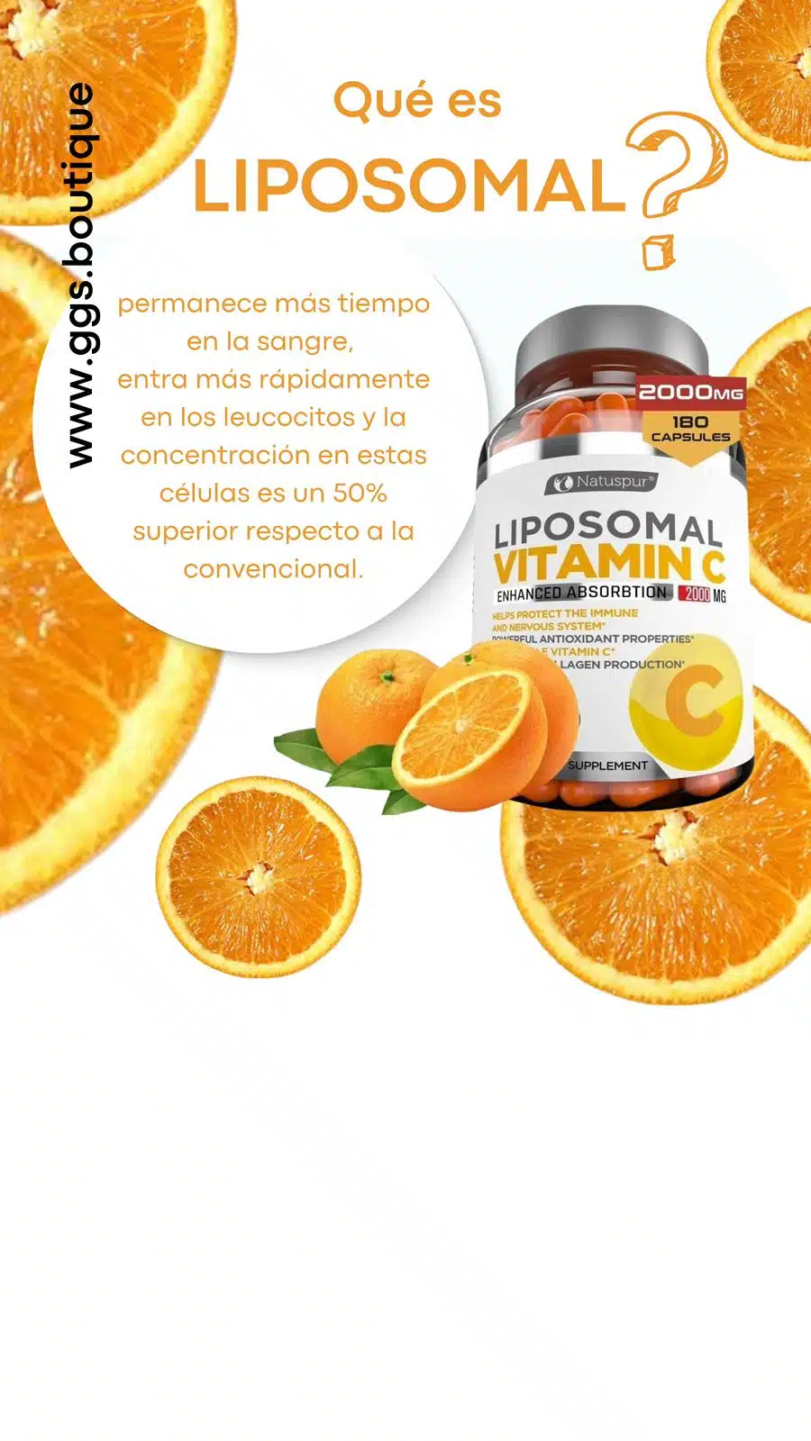 VITAMINA C LIPOSOMA, 2000 MG, 180 Capsulas - Imagen 4