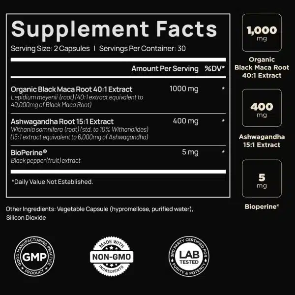 ORGÁNICA MACA Y ASHWAGANDHA EXTRA FUERTE 60 Capsulas - Imagen 14