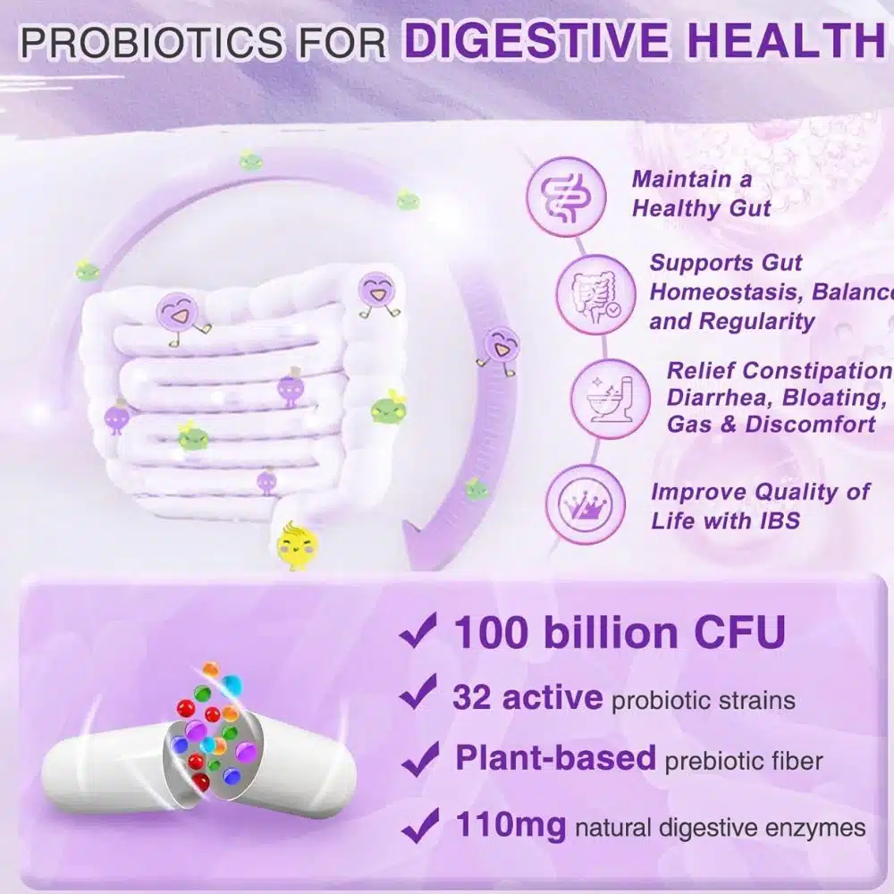 Probioticos Para Mujer 90 Capsulas Vegetales, 100 BILLONES CFU 32 CEPAS - Imagen 12