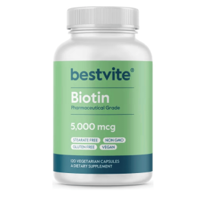 BIOTINA BESTVITE 5000 MCG, 120 Capsulas.