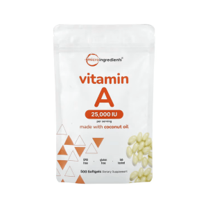 VITAMINA A DE MAXIMA POTENCIA DE 25000 UI, 500 Capsulas