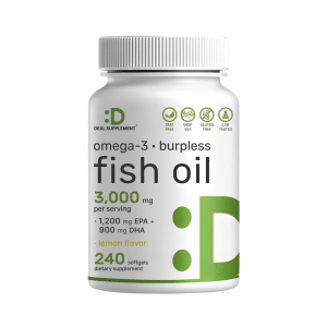 ACEITE DE PESCADO OMEGA-3, 3000 Mg, 1200 Mg EPA + 900 Mg DHA, 240 Capsulas Blandas.