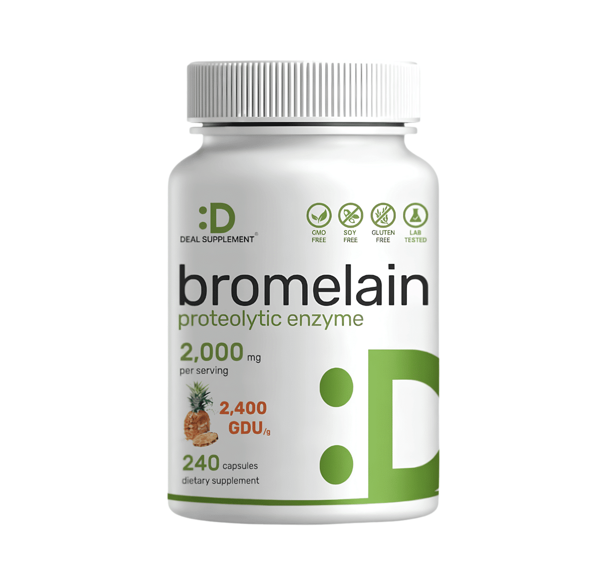 ENZIMAS DIGESTIVAS DE BROMELIA, 240 Capsulas