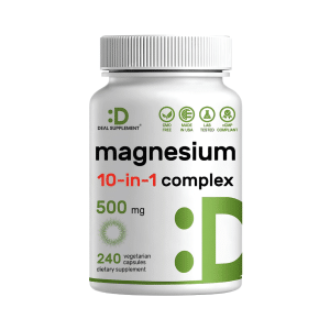 COMPLEJO DE MAGNESIO 10 en 1.  500 MG 240 capsulas