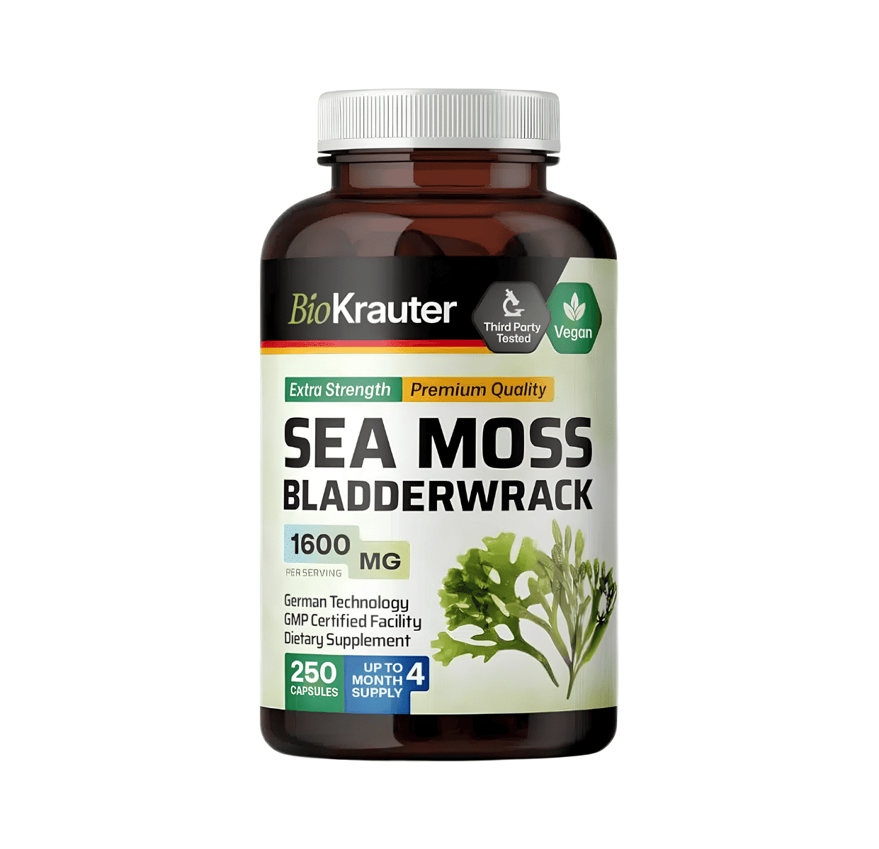 MUSGO MARINO IRLANDES, 1600 MG, 250 Capsulas