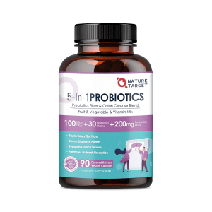 PROBIOTICOS 5 EN 1, 200 Mg, 90 Capsulas.