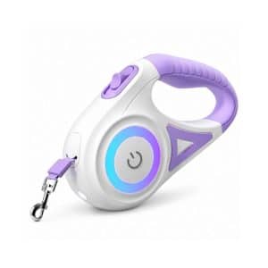 CORREA RETRACTIL MORADA CON LUZ LED