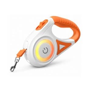 CORREA RETRACTIL NARANJA CON LUZ LED