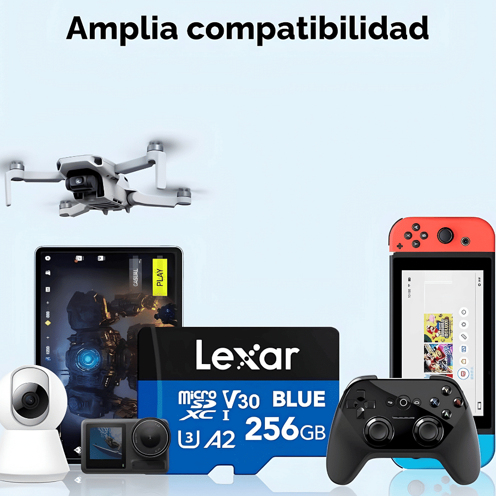 LEXAR MICROSDXC 256 GB AZUL PACK DE 2 CON ADAPTADOR SD - Imagen 4