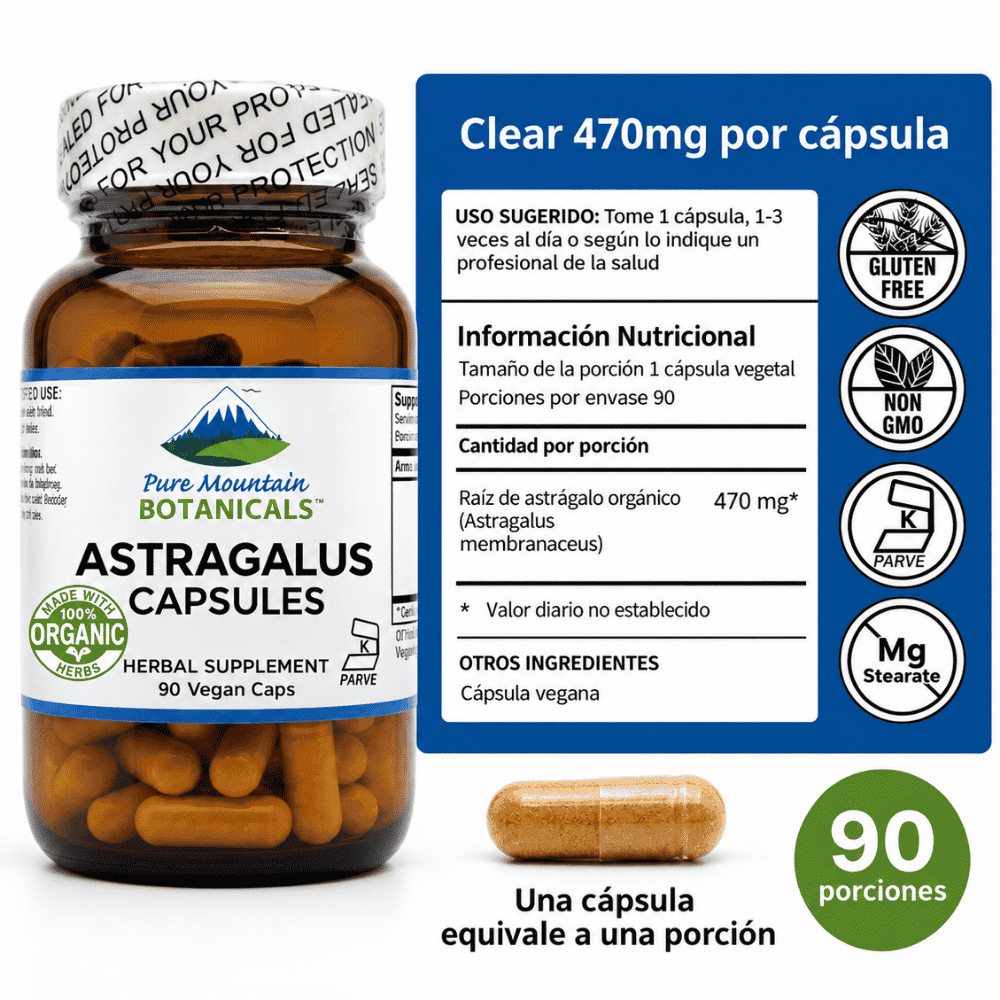 RAIZ DE ASTRAGALO, 470 MG, 90 Capsulas - Imagen 6